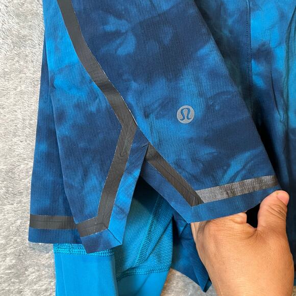 Lululemon Surge Lined‎ Shorts Bold Lines Tidal Dye Mens M Blue Athletic M7AQAS - Picture 6 of 6